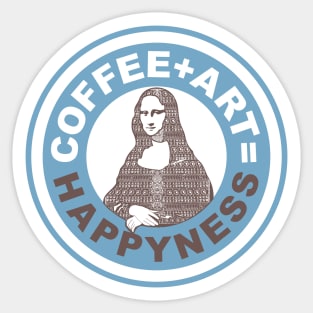 Coffee + Art = Happyness Sticker